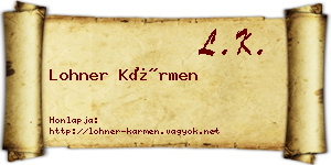 Lohner Kármen névjegykártya